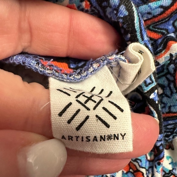 Artisan NY maxi skirt Large mixed media pull on White Lotus Boho Hippie - Picture 5 of 9